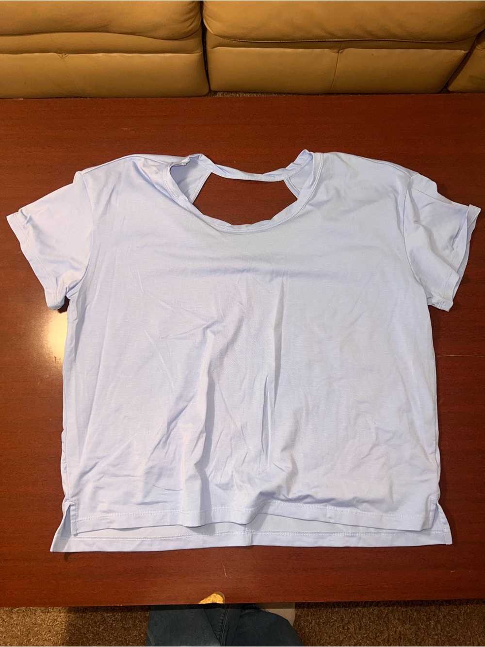 Title Nine Light Blue Short Sleeve Cutout Tee